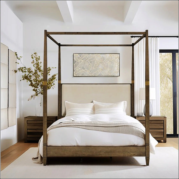 Kenjin Modern Canopy Bed for modern living - Wooden Bazar