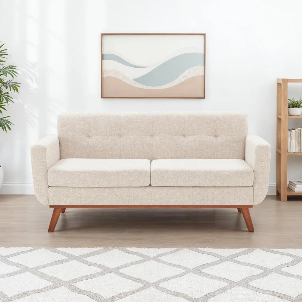 Keskate Square Arm Loveseat - Wooden Bazar