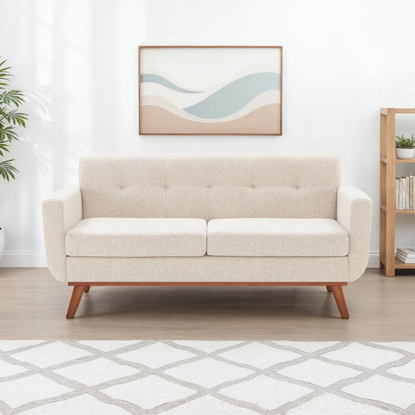 Keskate Square Arm Loveseat - Wooden Bazar