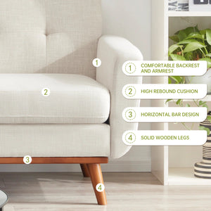 Keskate Square Arm Loveseat - Wooden Bazar