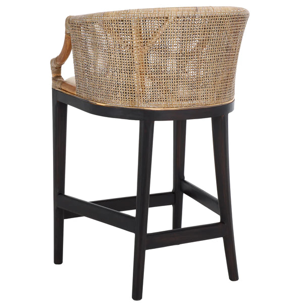 Carneshia Upholstered Counter Stool with Solid Wood Frame  Wooden Bazar