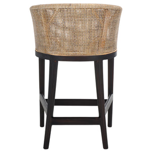 Carneshia Upholstered Counter Stool with Solid Wood Frame  Wooden Bazar