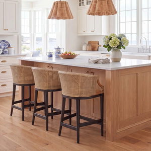 Carneshia Upholstered Counter Stool with Solid Wood Frame  Wooden Bazar