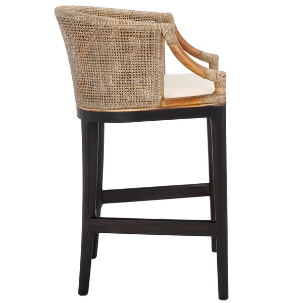 Carneshia Upholstered Counter Stool with Solid Wood Frame  Wooden Bazar