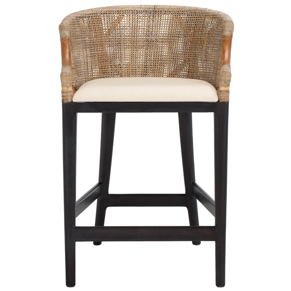 Carneshia Upholstered Counter Stool with Solid Wood Frame  Wooden Bazar