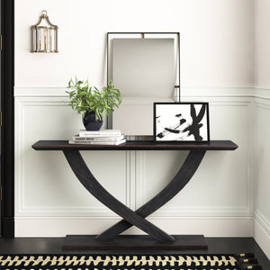 Solid Wood Top Console Table for Entryway, Hallway & Living Room – Modern Accent Table  Wooden Bazar