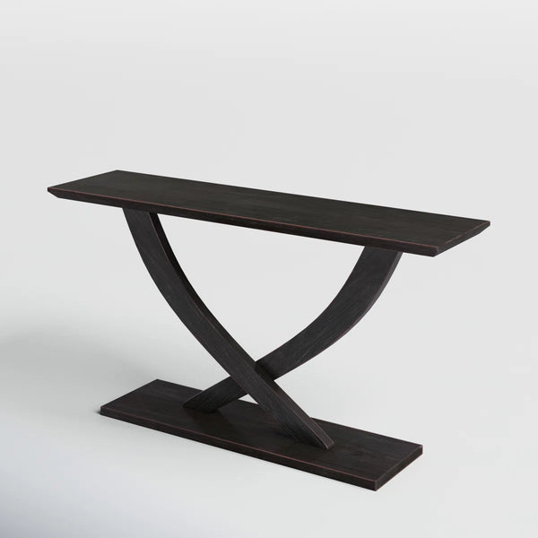 Solid Wood Top Console Table for Entryway, Hallway & Living Room – Modern Accent Table  Wooden Bazar