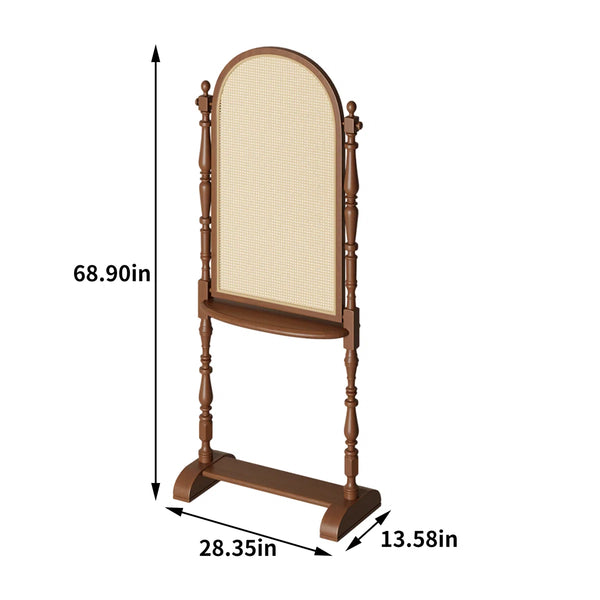 Charrelle 4-Panel Folding Rattan Room Divider  Wooden Bazar