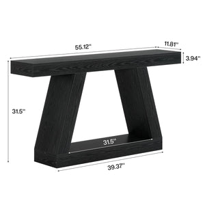 Chasidi Rectangular Pedestal Console Table, Modern Entryway & Sofa Table  Wooden Bazar
