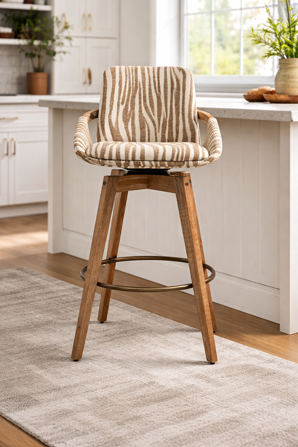 Hetch Wooden Swivel Counter Chair - Wooden bazar