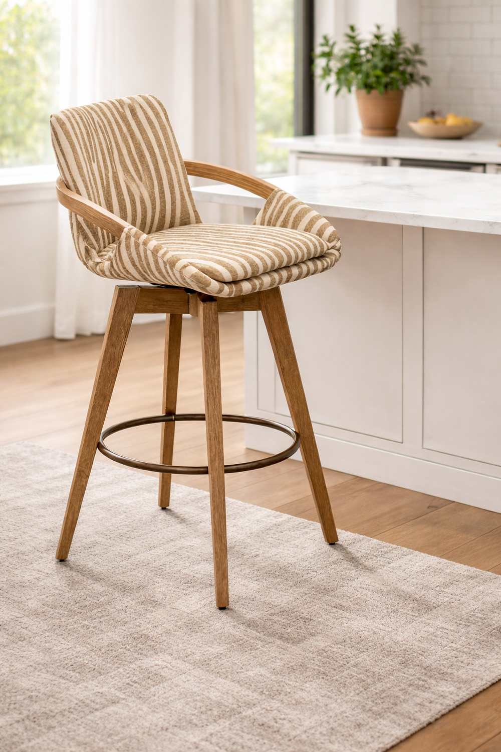 Hetch Wooden Swivel Counter Chair - Wooden bazar