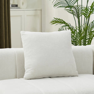 Chenille Curved Sectional Sofa With 6 Pillows  Wooden Bazar