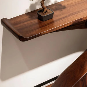 Chinese-Style Retro Brown Console Table with Minimalist Design for Entryway, Hallway & Living Room  Wooden Bazar
