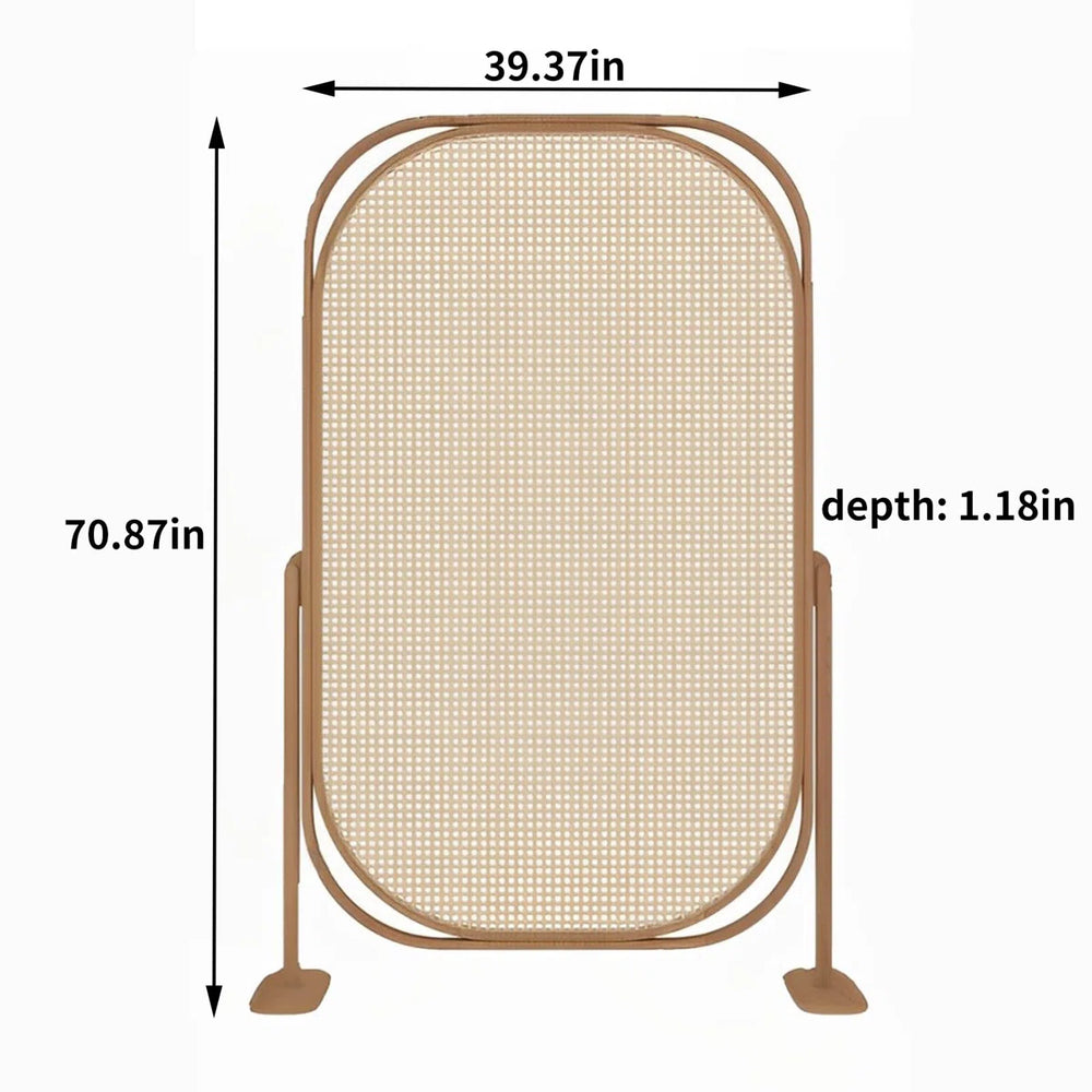Christionna Folding Wood and Rattan Room Divider   Wooden Bazar
