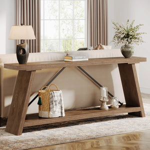 Clavel Long Console Table for Entryway, Hallway & Living Room  Wooden Bazar