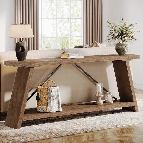 Clavel Long Console Table for Entryway, Hallway & Living Room  Wooden Bazar