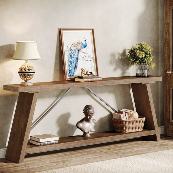 Clavel Long Console Table for Entryway, Hallway & Living Room  Wooden Bazar