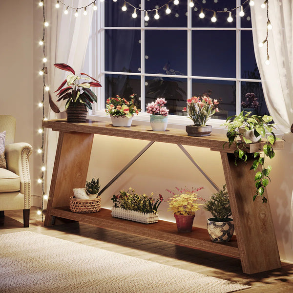 Clavel Long Console Table for Entryway, Hallway & Living Room  Wooden Bazar