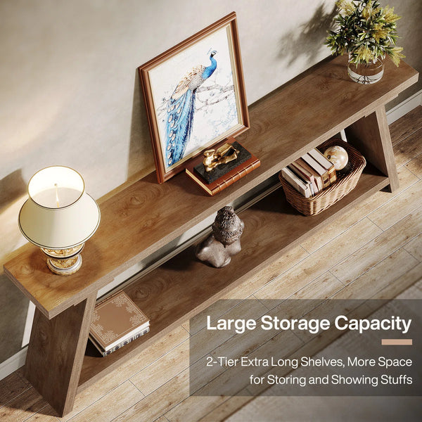 Clavel Long Console Table for Entryway, Hallway & Living Room  Wooden Bazar