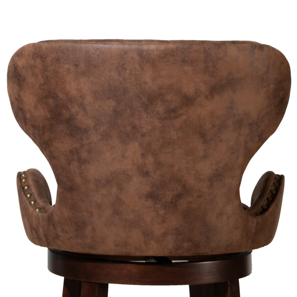 Colberta Swivel Upholstered Counter Stool  Wooden Bazar