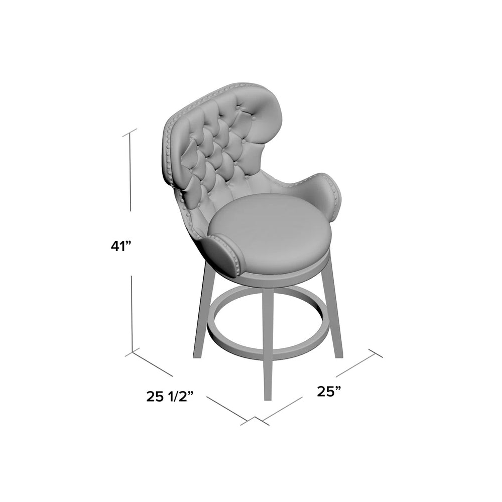 Colberta Swivel Upholstered Counter Stool  Wooden Bazar