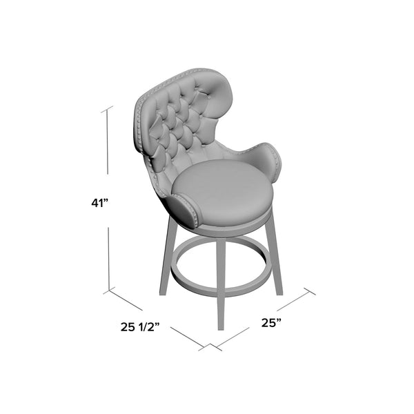 Colberta Swivel Upholstered Counter Stool  Wooden Bazar