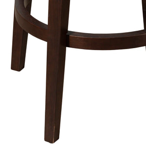 Colberta Swivel Upholstered Counter Stool  Wooden Bazar