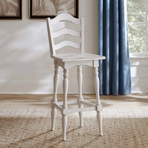 Colchester 30" Ladder Back Swivel Chair (Set of 2)  Wooden Bazar