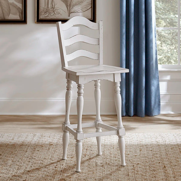 Colchester 30" Ladder Back Swivel Chair (Set of 2)  Wooden Bazar