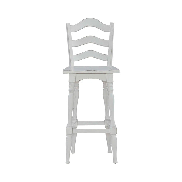Colchester 30" Ladder Back Swivel Chair (Set of 2)  Wooden Bazar