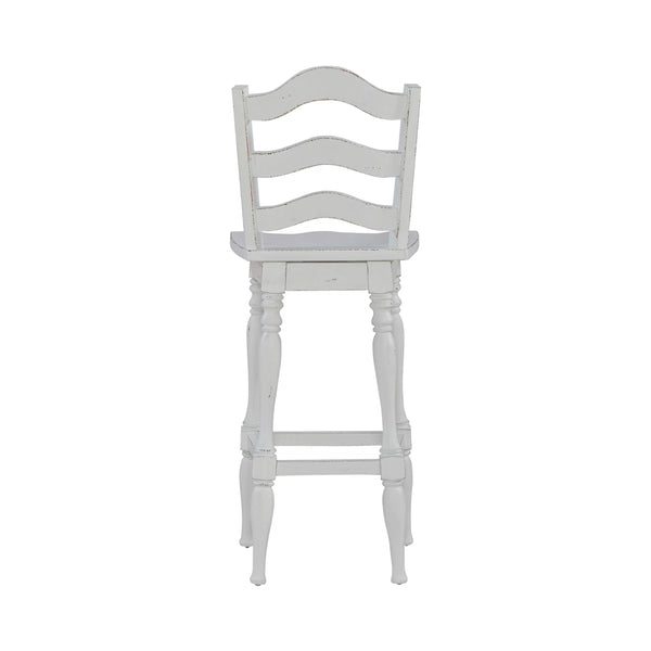 Colchester 30" Ladder Back Swivel Chair (Set of 2)  Wooden Bazar