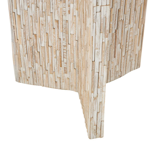 Cole & Grey Handmade Teak Wood Console Table with Brown Finish and Slatted Legs for Living Room & Entryway  Wooden Bazar