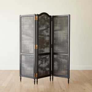 Josephine Room Divider Screen in Bleached Oak Finish   Wooden Bazar