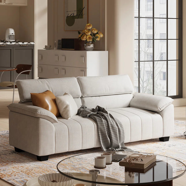 Ratangiri Comfy Deep Seat Sofa Couch Modern 3-Seater for Living Room