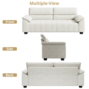 Ratangiri Comfy Deep Seat Sofa Couch Modern 3-Seater for Living Room