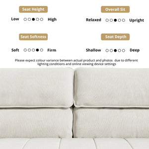 Ratangiri Comfy Deep Seat Sofa Couch Modern 3-Seater for Living Room