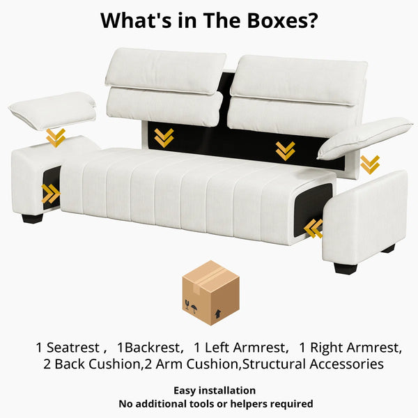 Ratangiri Comfy Deep Seat Sofa Couch Modern 3-Seater for Living Room