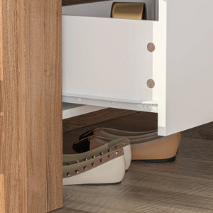 Convertible Makeup Vanity Desk with Adjustable Layout and Storage Drawers, Space-Saving Bedroom Dressing Table  Wooden Bazar