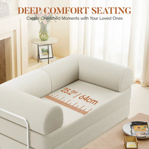 Corduroy Foldable Sofa Bed with High-Rebound Density Sponge  Wooden Bazar