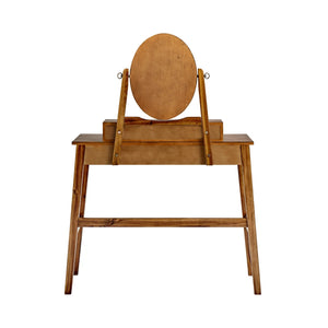 Crosstown Makeup Vanity Set with Stool  Wooden Bazar