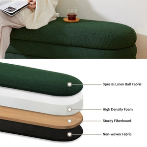 Efel  Polyester Upholstered Storage Bench - Wooden Bazar