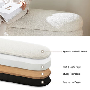 Efel  Polyester Upholstered Storage Bench - Wooden Bazar