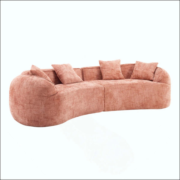 Curved Compressed Sofa, Creative Nordic-Style Design For Living Room, Comfortable, Soft And Suitable For Multiple Scenarios  Wooden Bazar