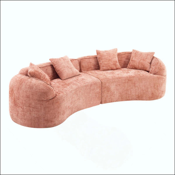 Curved Compressed Sofa, Creative Nordic-Style Design For Living Room, Comfortable, Soft And Suitable For Multiple Scenarios  Wooden Bazar