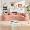 Curved Compressed Sofa, Creative Nordic-Style Design For Living Room, Comfortable, Soft And Suitable For Multiple Scenarios  Wooden Bazar
