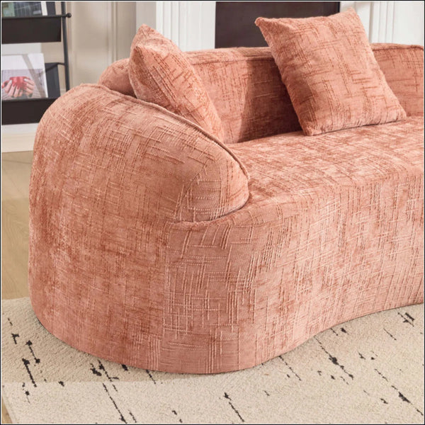 Curved Compressed Sofa, Creative Nordic-Style Design For Living Room, Comfortable, Soft And Suitable For Multiple Scenarios  Wooden Bazar