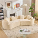 Curved Compressed Sofa, Creative Nordic-Style Design For Living Room, Comfortable, Soft And Suitable For Multiple Scenarios  Wooden Bazar