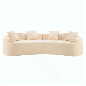 Curved Compressed Sofa, Creative Nordic-Style Design For Living Room, Comfortable, Soft And Suitable For Multiple Scenarios  Wooden Bazar