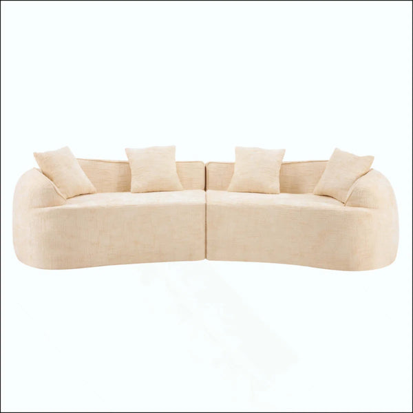 Curved Compressed Sofa, Creative Nordic-Style Design For Living Room, Comfortable, Soft And Suitable For Multiple Scenarios  Wooden Bazar