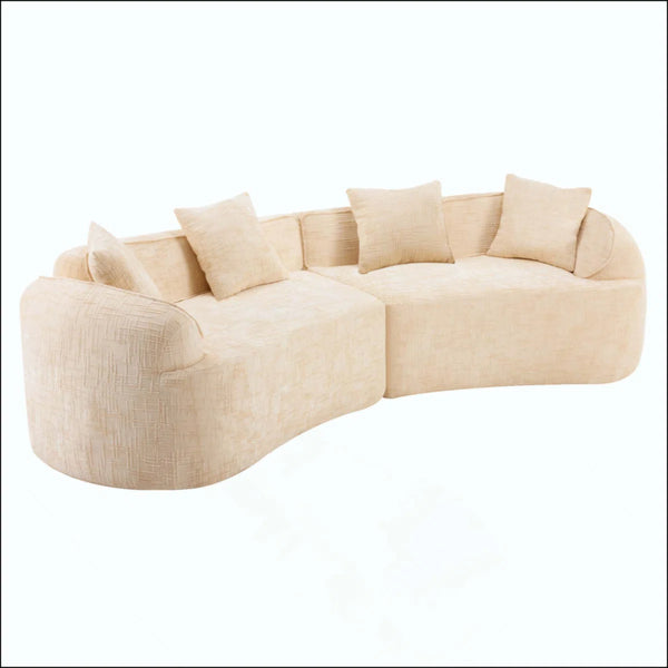 Curved Compressed Sofa, Creative Nordic-Style Design For Living Room, Comfortable, Soft And Suitable For Multiple Scenarios  Wooden Bazar